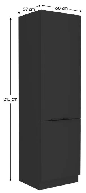 Kondela Skrinka na vstavanú chladničku, čierna, SIBER 60 LO-210 2F