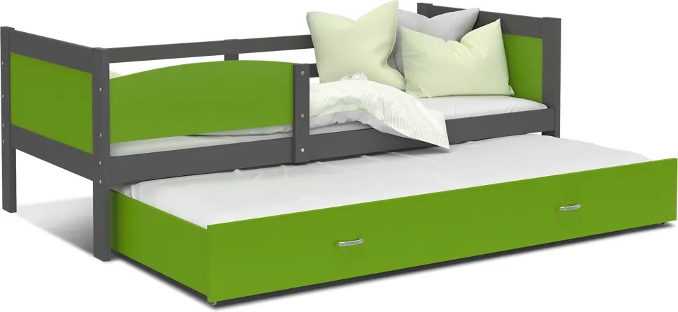 GL Swing P2 grafit Color posteľ s prístelkou 190x80 MDF Farba: Zelená