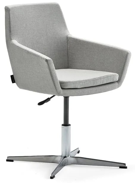 Konferenčná stolička FAIRFIELD, leštený hliník, striebornošedá