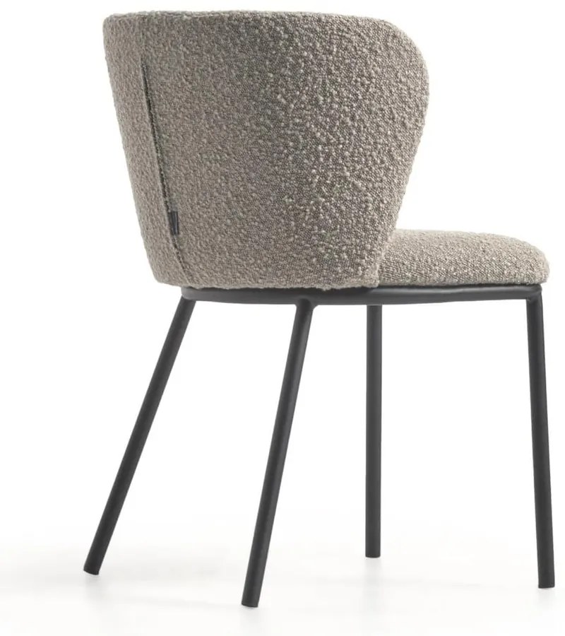 Svetlosivé čalúnené jedálenské kreslo Ciselia – Kave Home