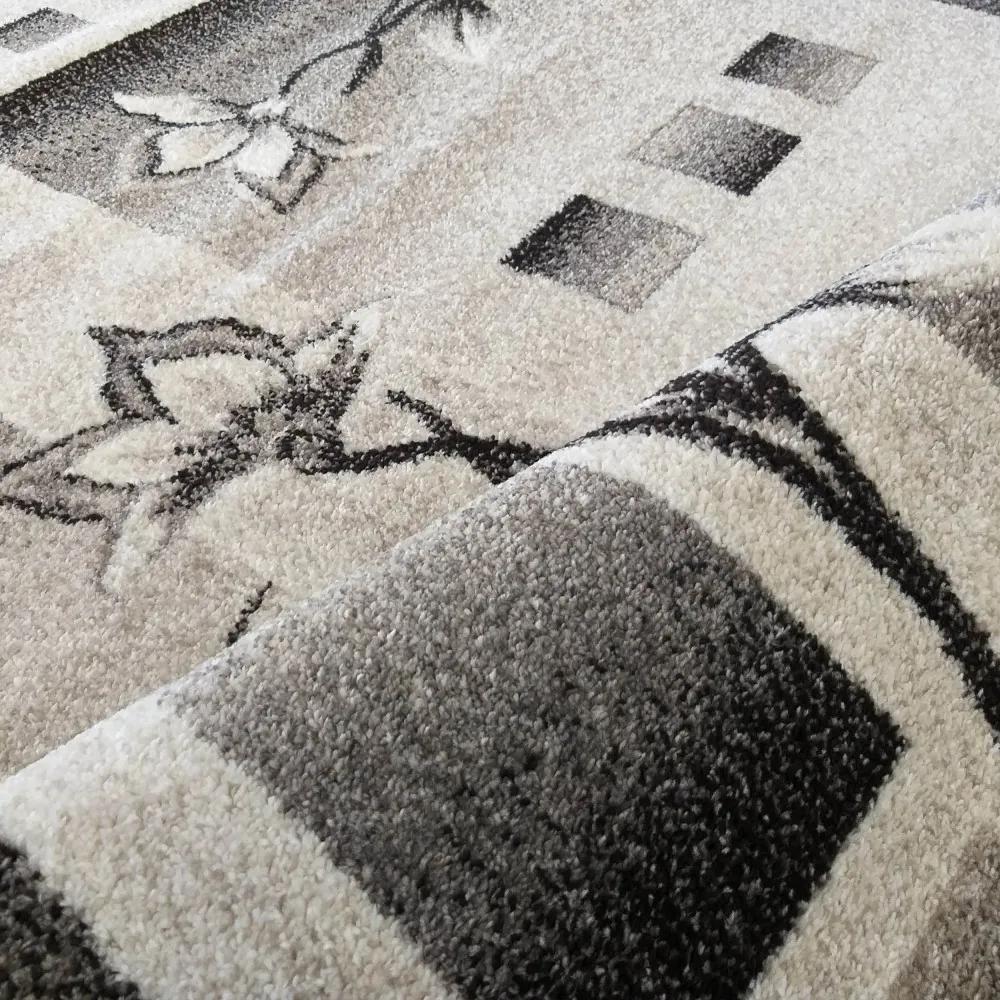 Štýlový koberec do obývačky s motívom kvetov Šírka: 120 cm | Dĺžka: 170 cm