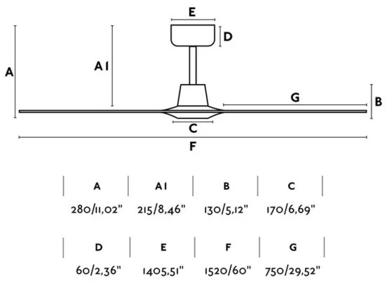 FARO 33511 - Stropný ventilátor MOREA pr. 152 cm + diaľkové ovládanie