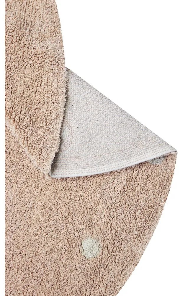 Svetloružový prateľný ručne tkaný bavlnený detský koberec ø140 cm Round Dot Rose – Lorena Canals