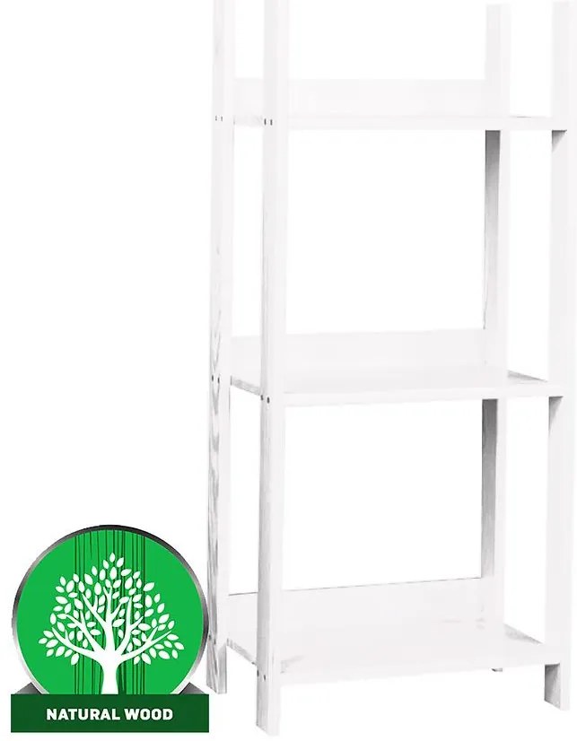 Regál eko nízky 120 borovica morená biela