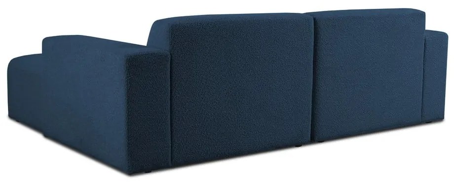 Tmavomodrá rohová pohovka z textílie buklé (pravý roh) Roxy – Scandic