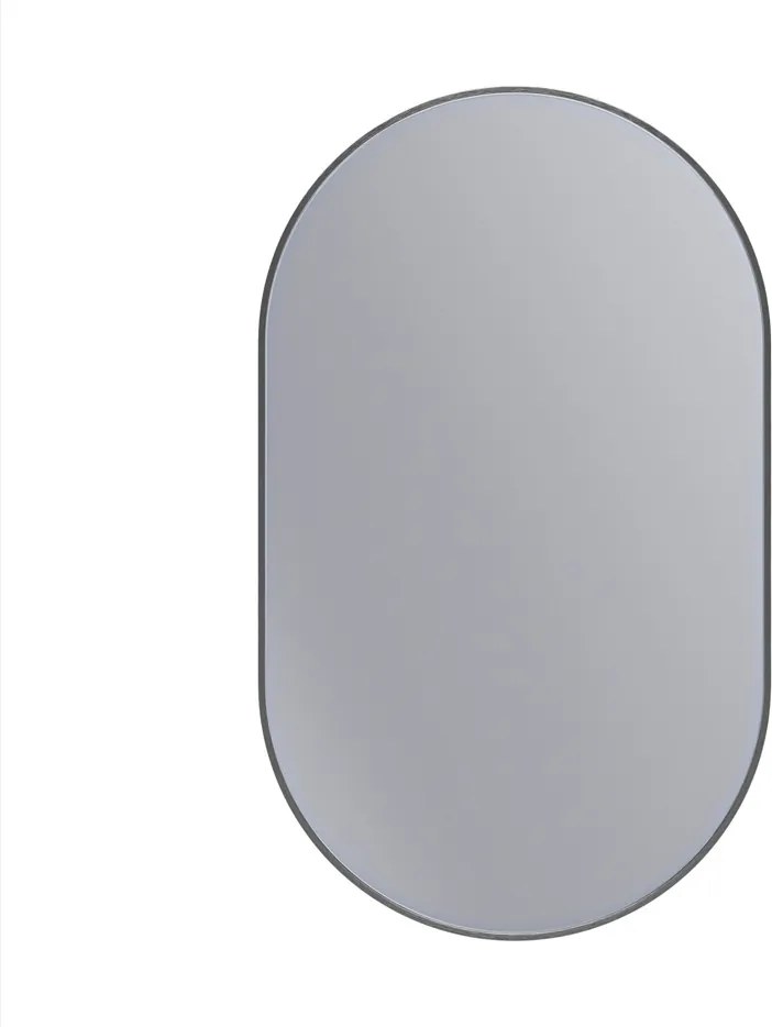 Erga Oval, oválne zrkadlo 60x100cm, čierny rám, ERG-V01-OVAL-6010-BK