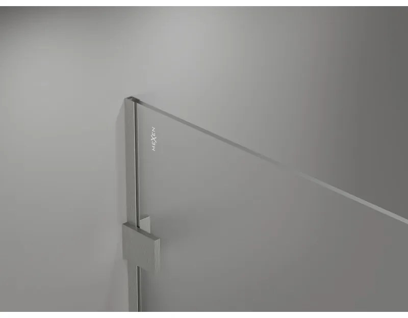 Mexen Lunar sprchová stena pravá 100 x 200 cm, 8mm číre sklo, brúsená oceľ, 830-100-000-97-00-P