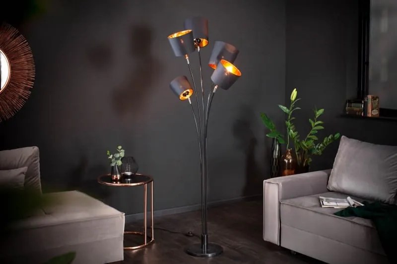 Stojanová lampa Levels 178cm čiernozlatá