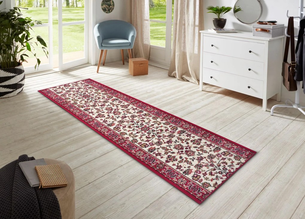 Hanse Home Collection koberce Behúň Basic 105494 Red Creme - 80x250 cm