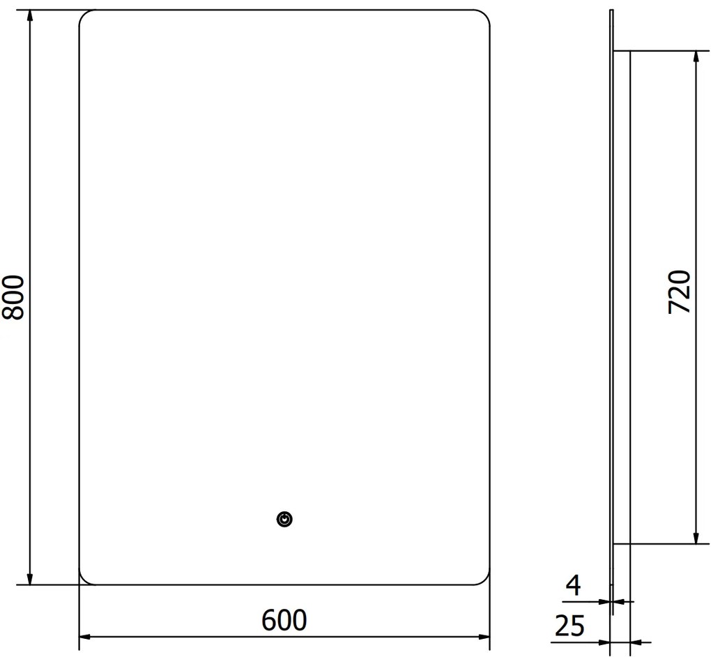 Mexen Sun, LED kúpeľňové zrkadlo s podsvietením 60x80 cm, 6000K, ochrana proti zahmlievaniu, 9807-060-080-611-00