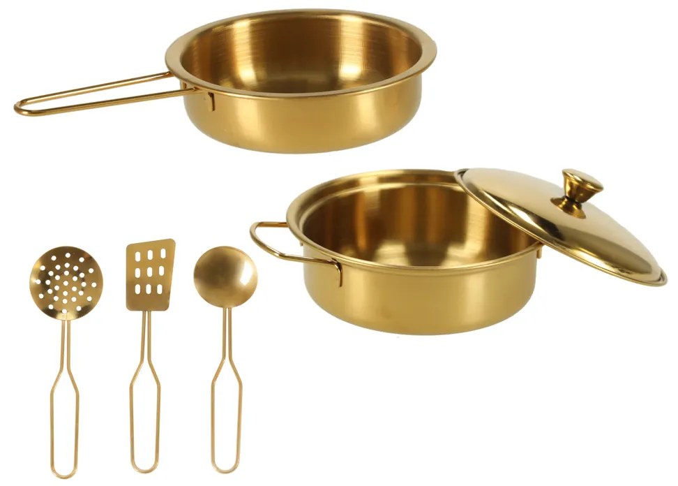 KIK Detská drevená kuchynka so svetlom a zvukom, chladnička, zlatá, 3+