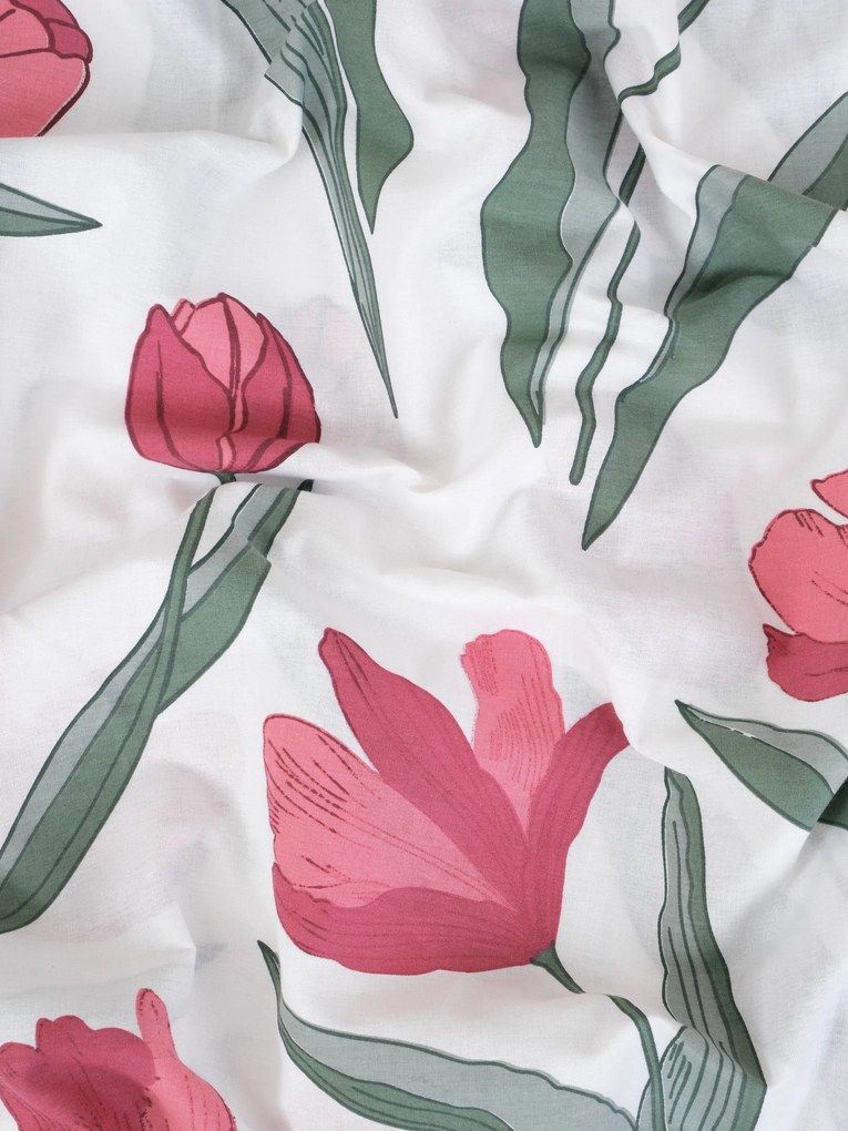 Bavlnená obliečka na vankúš Renforcé 40 × 60 cm – Tulipány