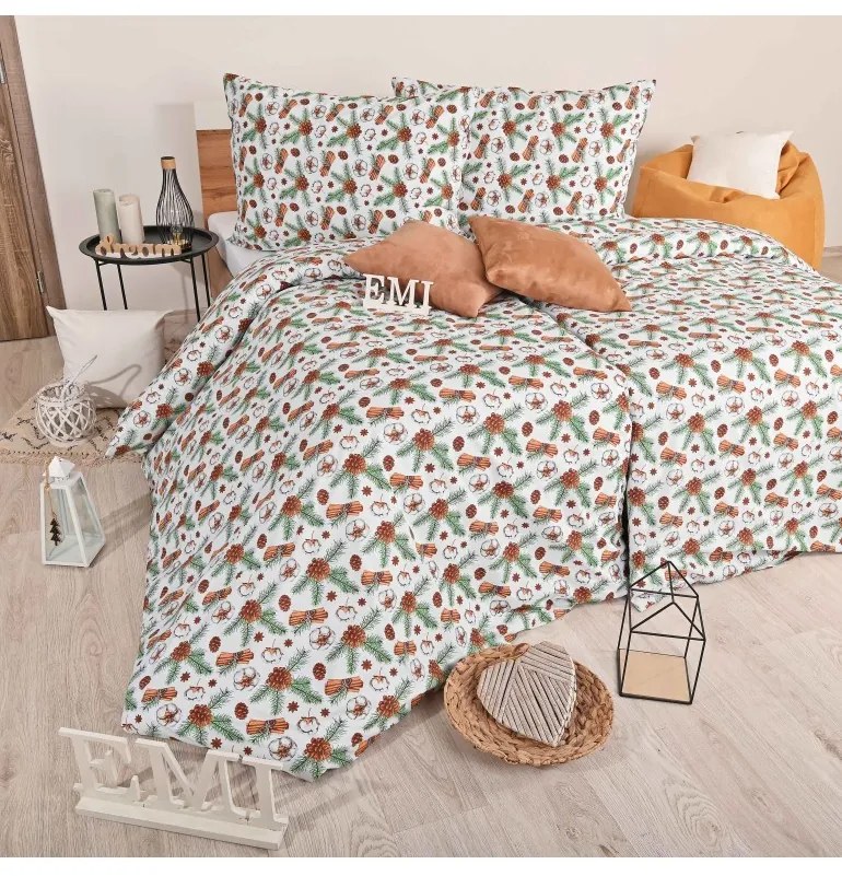 Vianočné bavlnené obliečky Glory EMI, Štandardný set jednolôžko obsahuje 1x 140x200 + 1x 70x90
