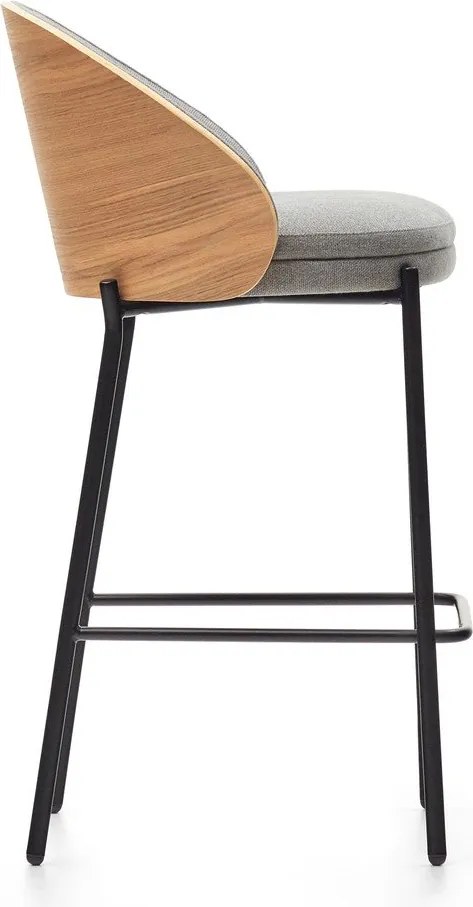 Sivá/v prírodnej farbe barová stolička (výška sedadla 65 cm) Eamy – Kave Home