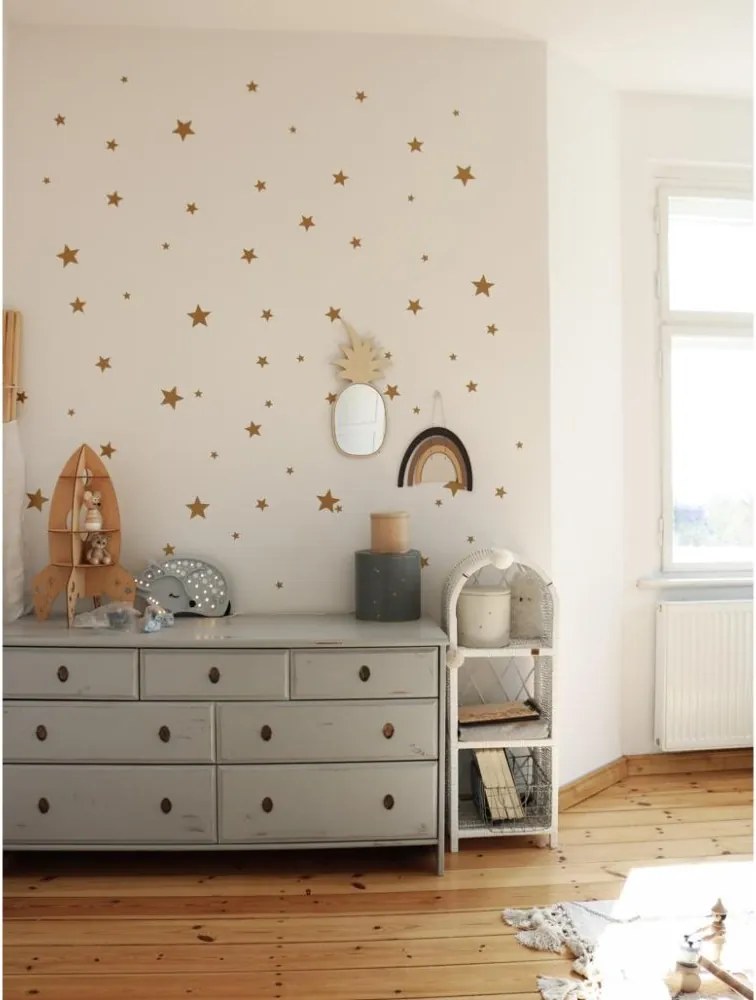 Zrkadlo ananás do detskej izby – dekoratívne akrylové zrkadlo z dreva 23x48 cm