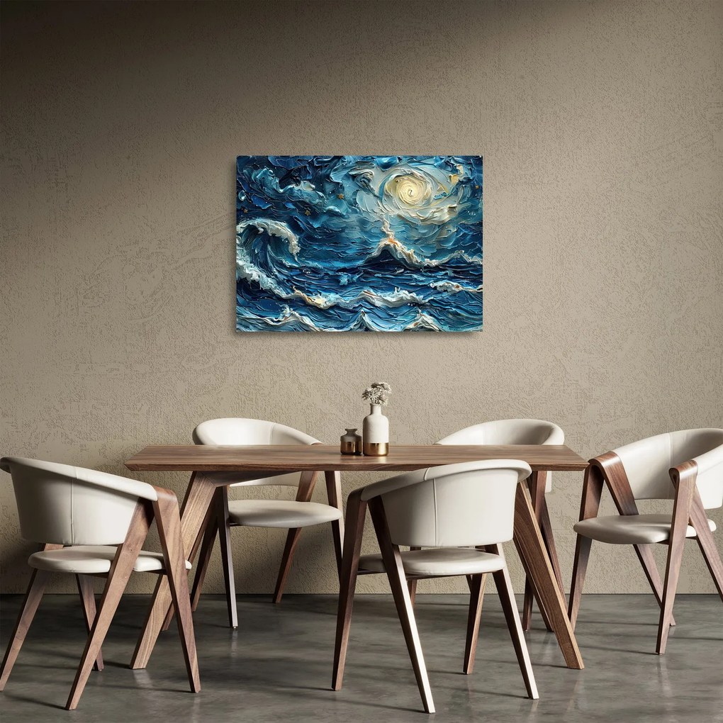 Sklenený obraz - Maľba oblohy a mora (70x50 cm)