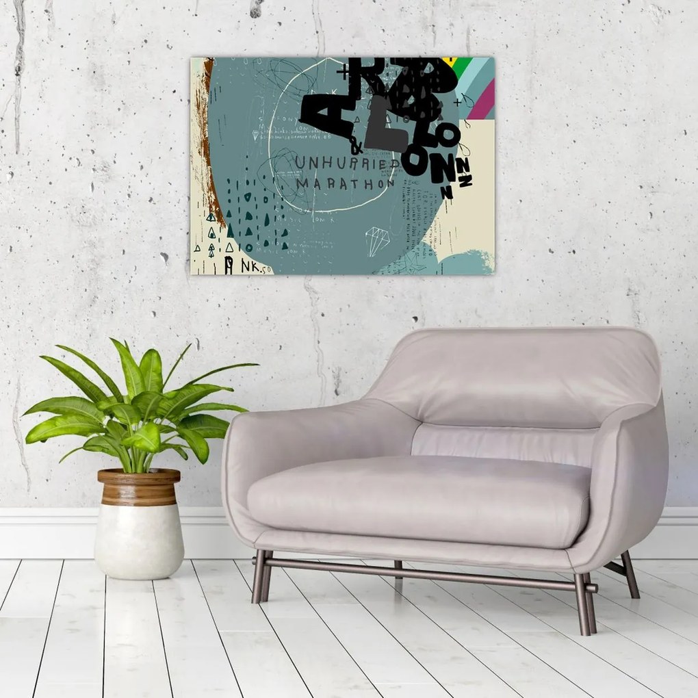 Obraz - Lietajúci balón s dúhou (70x50 cm)