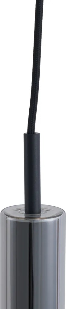 Moderný reflektor čierny s dymovým sklom pre koľajnicový systém 1-fázový - Slimline Loyce