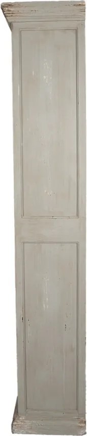 Bielo-šedá antik drevená knižnica Christiane - 80*36*195 cm