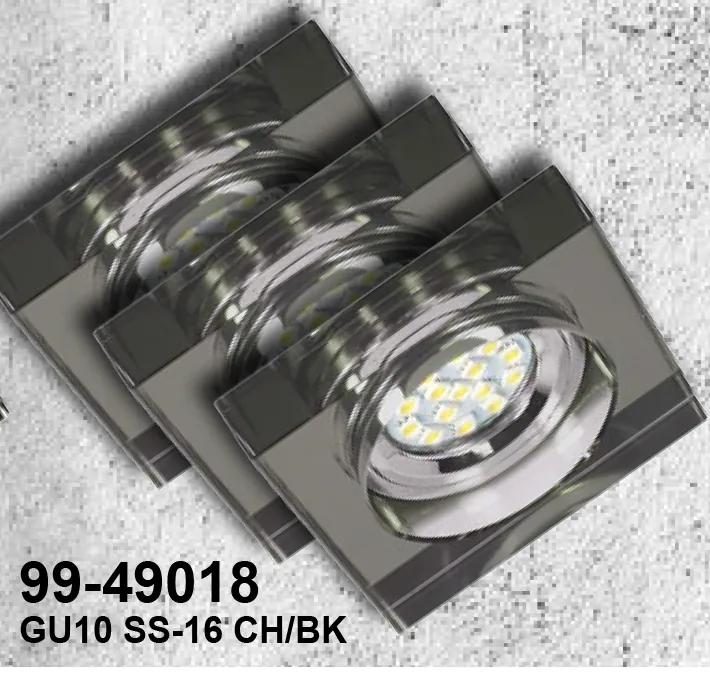 CLX Sada 3x LED stropných svietidiel ZAVIOS, 3xGU10, 3W, štvorcový, čierny