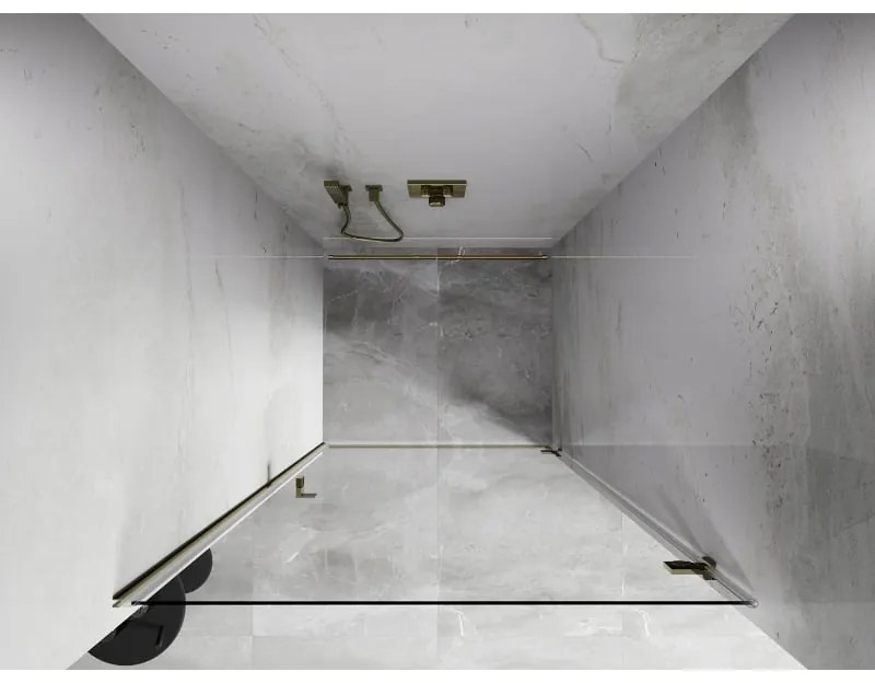 Mexen, Mexen Lunar-B Otočné pravé sprchové dvere 60 cm, transparentné, zlaté - 832-060-000-50-00-P