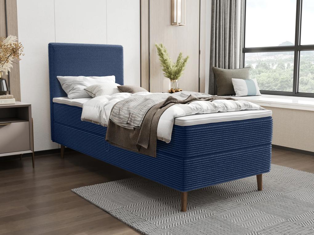 Jednolôžková posteľ 80 cm Napoli Bonell (modrá) (s roštom, s úl. priestorom). Vlastná spoľahlivá doprava až k Vám domov. 1082407