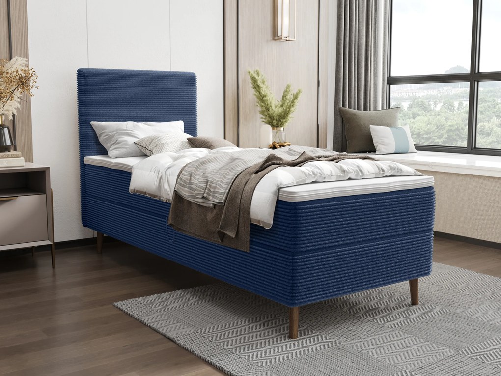 Jednolôžková posteľ 80 cm Napoli Comfort (modrá) (s roštom, s úl. priestorom). Vlastná spoľahlivá doprava až k Vám domov. 1082488