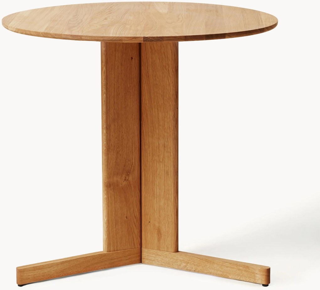 Okrúhly jedálenský stôl z dubového dreva Trefoil, Ø 75 cm