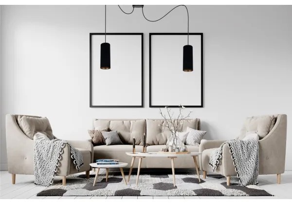 Luster na lanku AVALO 2xE27/60W/230V pavúk čierna