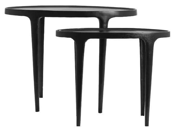 Kovové okrúhle odkladacie stolíky v súprave 2 ks 33x70 cm Arica – Light &amp; Living