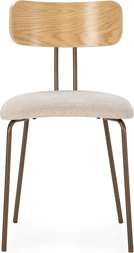 Béžová/v prírodnej farbe čalúnená jedálenská stolička Olimpia – MOME