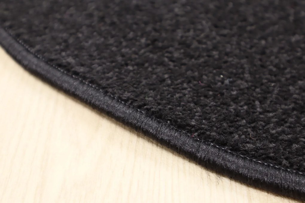 Vopi koberce Kusový koberec Eton čierny 78 kruh - 100x100 (priemer) kruh cm