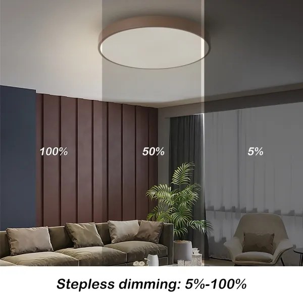 Brilagi - LED stmievateľné stropné svietidlo POOL LED/60W/230V 3000-6000K 50 cm hnedé + diaľkové ovládanie