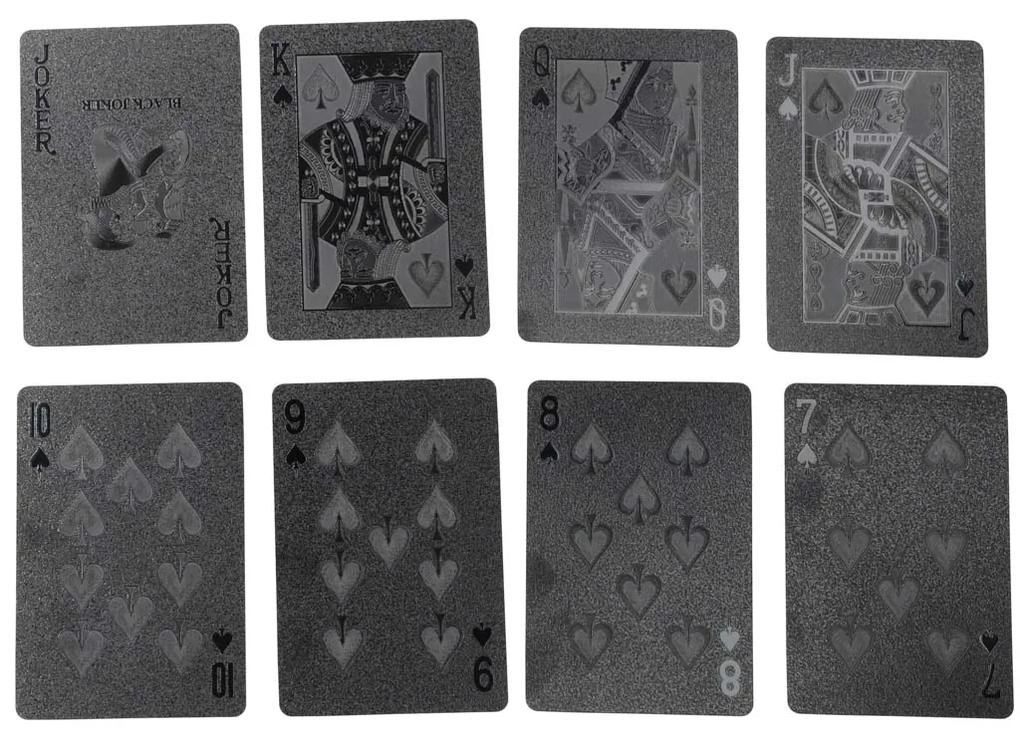 KIK Plastové hracie karty čierne