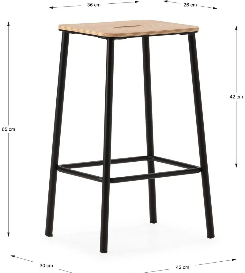 Čierne barové stoličky v súprave 2 ks (výška sedadla 65 cm) Abba – Marckeric