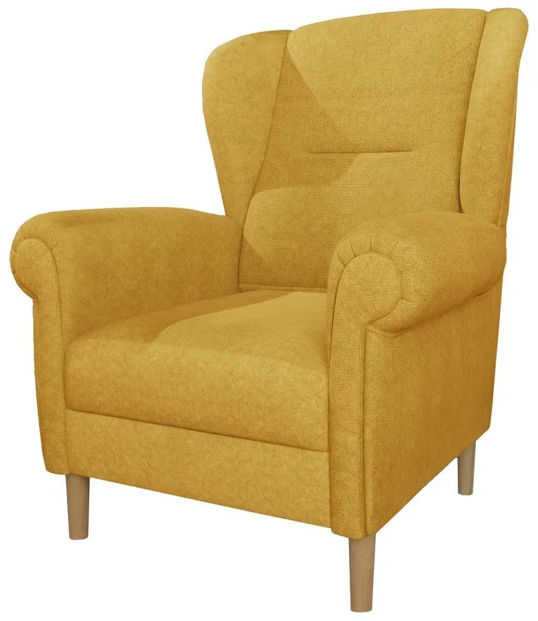 Žlté kreslo ušiak Swan – Ropez