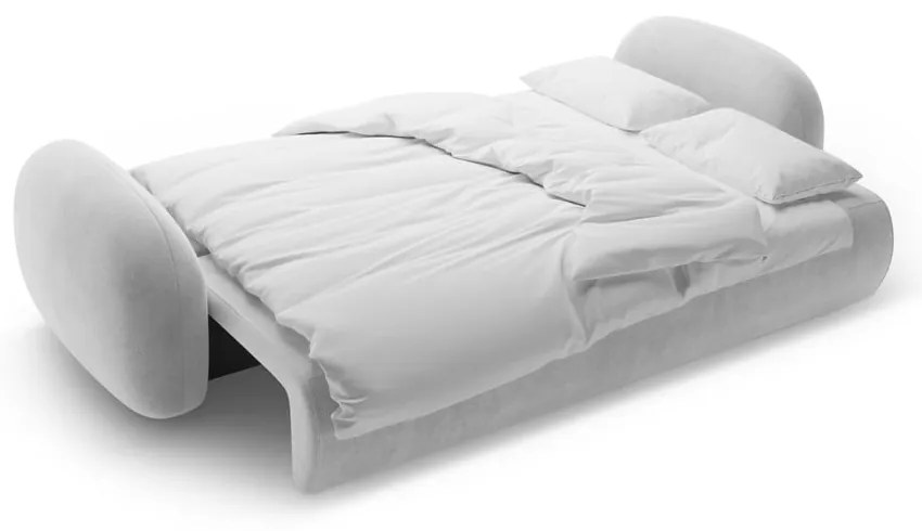 Svetlosivá zamatová rozkladacia/s úložným priestorom pohovka 262 cm Tonale – Cosmopolitan Design