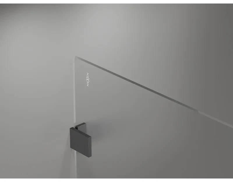 Mexen Lunar sprchová stena pravá 140 x 200 cm, 8mm číre sklo, brúsený grafit, 830-140-000-66-00-P