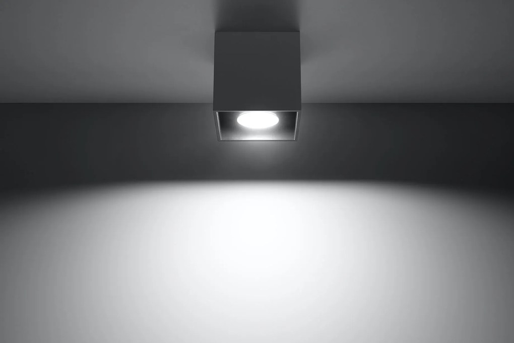 SOLLUX LIGHTING Stropné svietidlo QUAD 1, 1xGU10, 40W, antracit, 10x10cm, štvorcový
