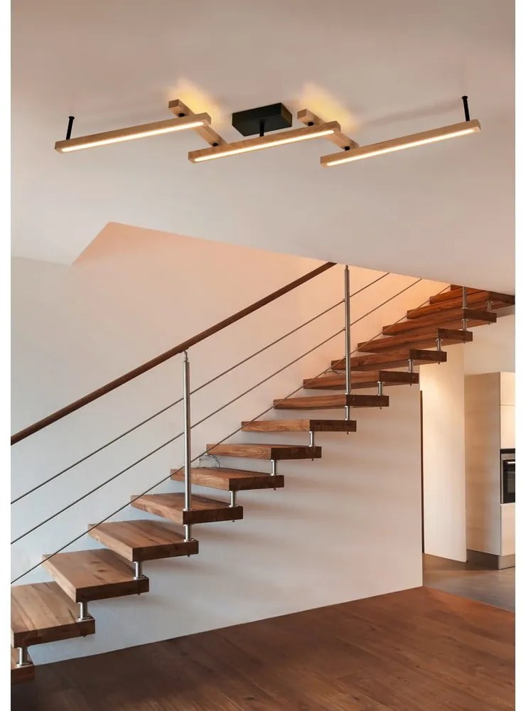 LED stropné svietidlo na diaľkové ovládanie v čierno-prírodnej farbe 10x180 cm Bellari – Trio