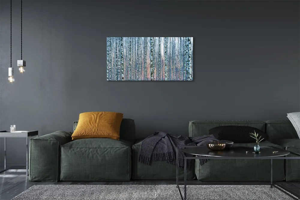 Obraz canvas Brezového lesa pri západe slnka 120x60 cm