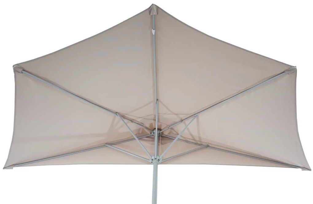 Slnečník polkruh Parla - polyester/hliník - 300cm krémová so stojanom