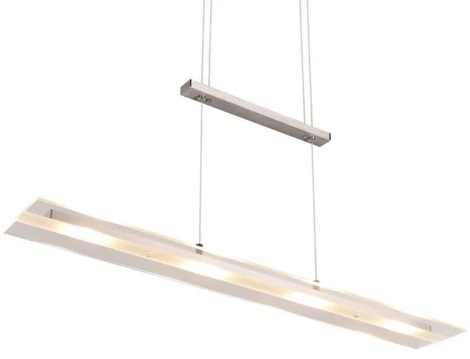 Šedé LED závesné svietidlo so skleneným tienidlom Milos – Reality