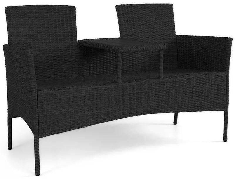 Technoratanová lavica pre dve osoby Hugo čierna