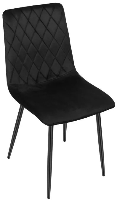 Jedálenská stolička DEXTER zamatová, čierna