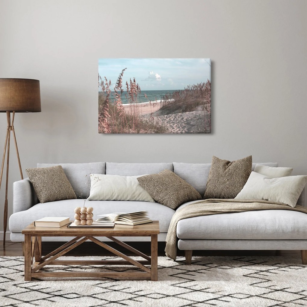 Obraz - Ružová pláž (90x60 cm)