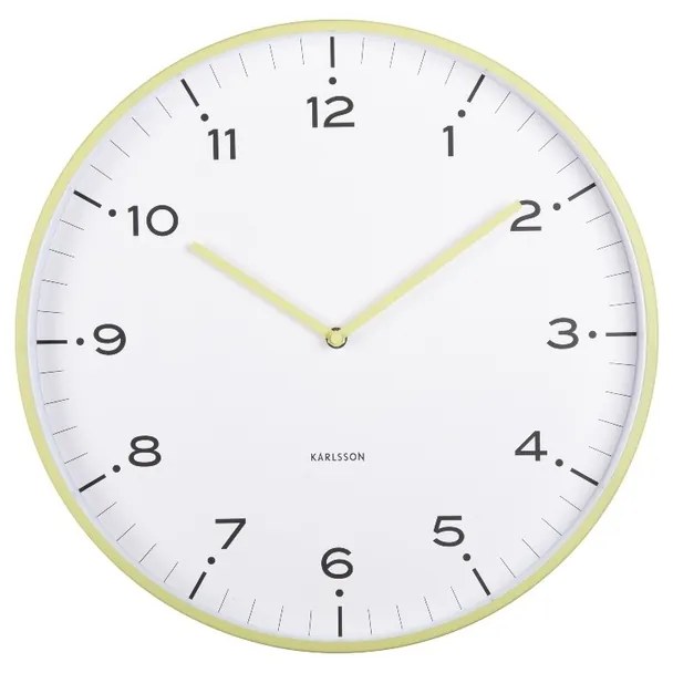 Karlsson 6011GR dizajnové nástenné hodiny žltá, pr. 40 cm