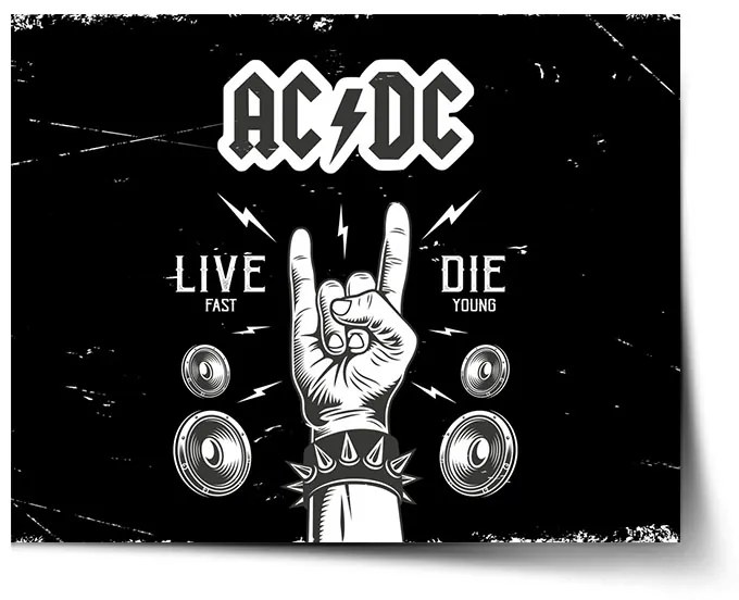 Sablio Plagát ACDC Live fast, die young - 120x80 cm