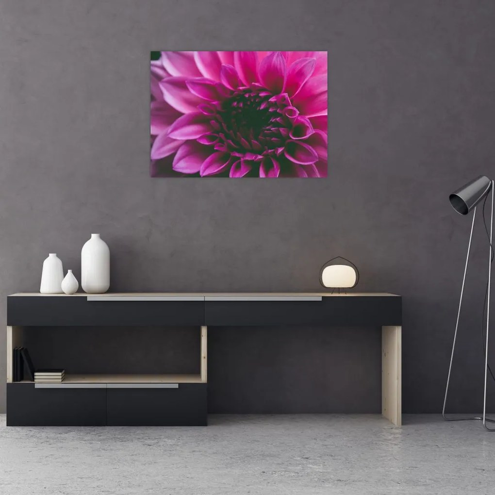 Sklenený obraz ružového kvetu (70x50 cm)