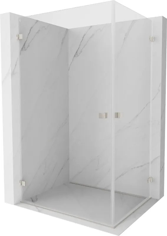 Mexen Lunar-B Duo výklopný sprchový kút 100 x 70 cm, číre sklo, brúsená oceľ, 832-100L-070P-97-00